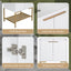 24" Bathroom Vanity with Sink, Bathroom Vanity Cabinet with Two Doors and Gold Metal Frame, Open Storage Shelf, White - Korvel