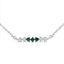 Collier en Barrette en Argent Sterling avec Diamants Bleus et Blancs