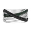 Sterling Silver 1/2 Cttw Black and Blue Diamond Crossover Ring