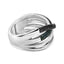 Sterling Silver 1/2 Cttw Black and Blue Diamond Crossover Ring