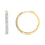 Pendientes de aro de diamantes baguette de plata esterlina chapada en oro amarillo de 14K
