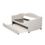 Upholstered Twin Size Daybed with Trundle, Beige - Korvel