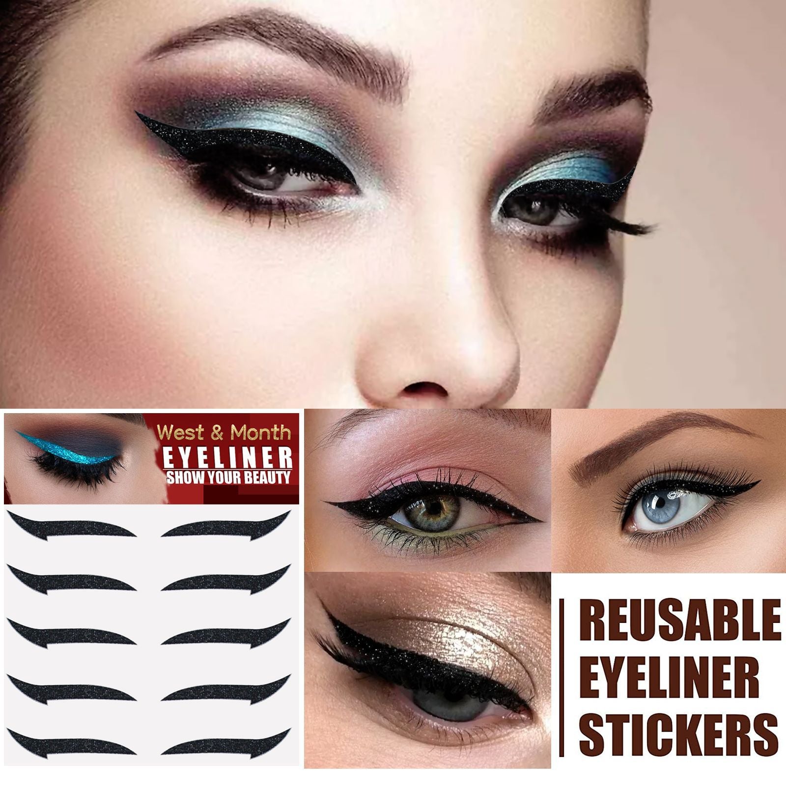 Eyeshadow Stage Makeup Eye Makeup, European And American Eyeliner Self-Adhesive Double Eyelid Eye Makeup - Korvel