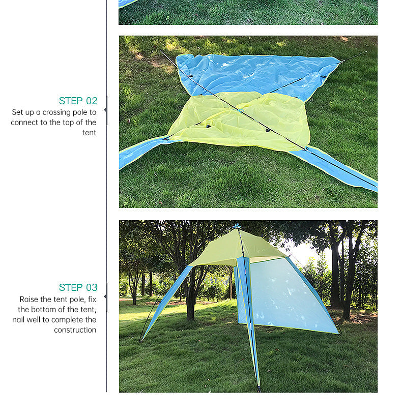 Pop Up Beach Tent Sun Shade Shelter Anti-UV Shelter Fully Automatic Folding Camping Tent - Korvel