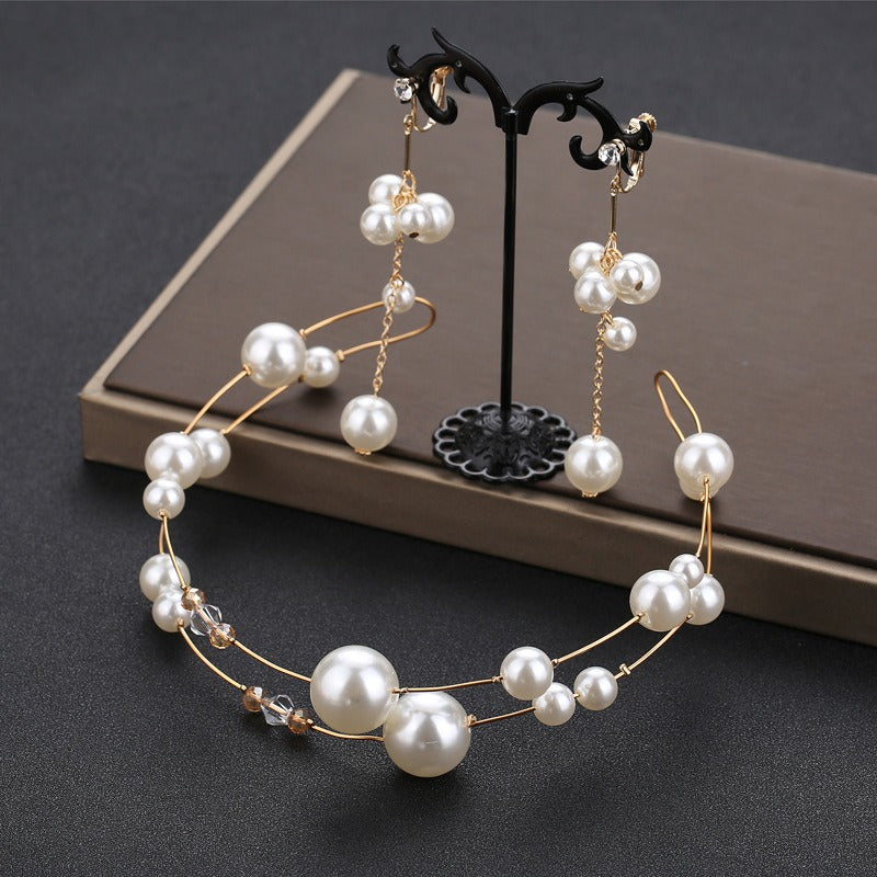 Bride Pearl Headwear Exquisite Handmade Beaded Jewelry - Korvel