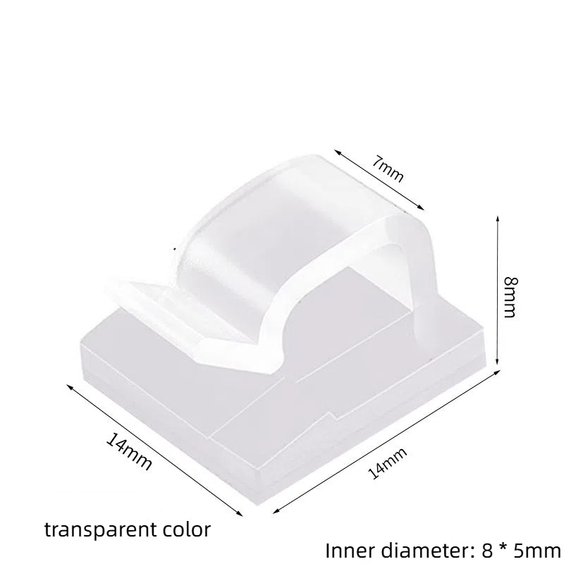Wire fixing clip adhesive R-type wiring buckle for cable storage without punching holes bundle wire compression clip - Korvel