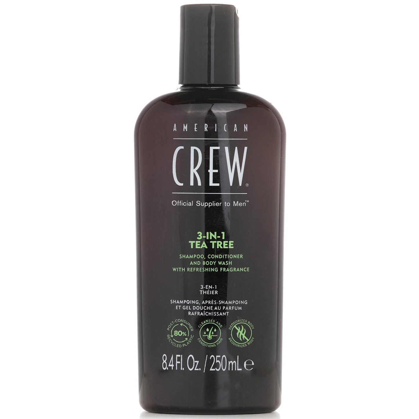 American Crew Tea Tree Champú, Acondicionador y Gel de Ducha 3 en 1 - 8.4 oz