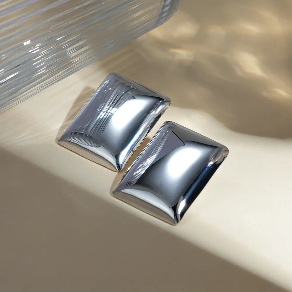 Stainless Steel Rectangular Stud Earrings - Korvel