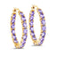 Boucles d'oreilles créoles en argent sterling avec tanzanite véritable de 5,10 carats