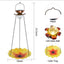Solar Hanging Bird Bath - 24 Inch Glass Feeder with Sunflower Design