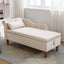 Beige Chaise Lounge Indoor Velvet Lounge Chair for Bedroom with Storage & Pillow Modern Upholstered Rolled Arm Chase Lounge - Korvel