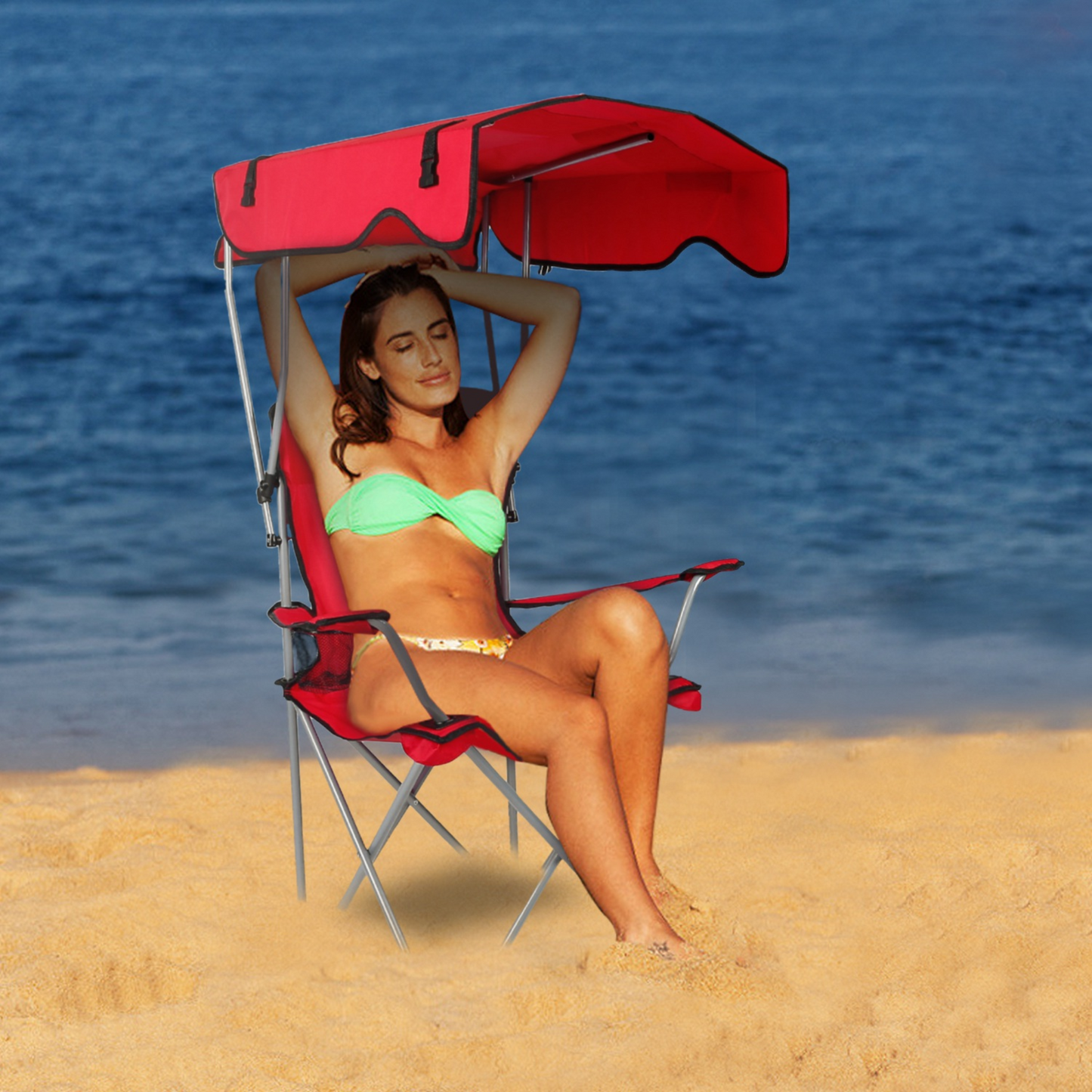 Silla de Playa Plegable GBruno con Dosel