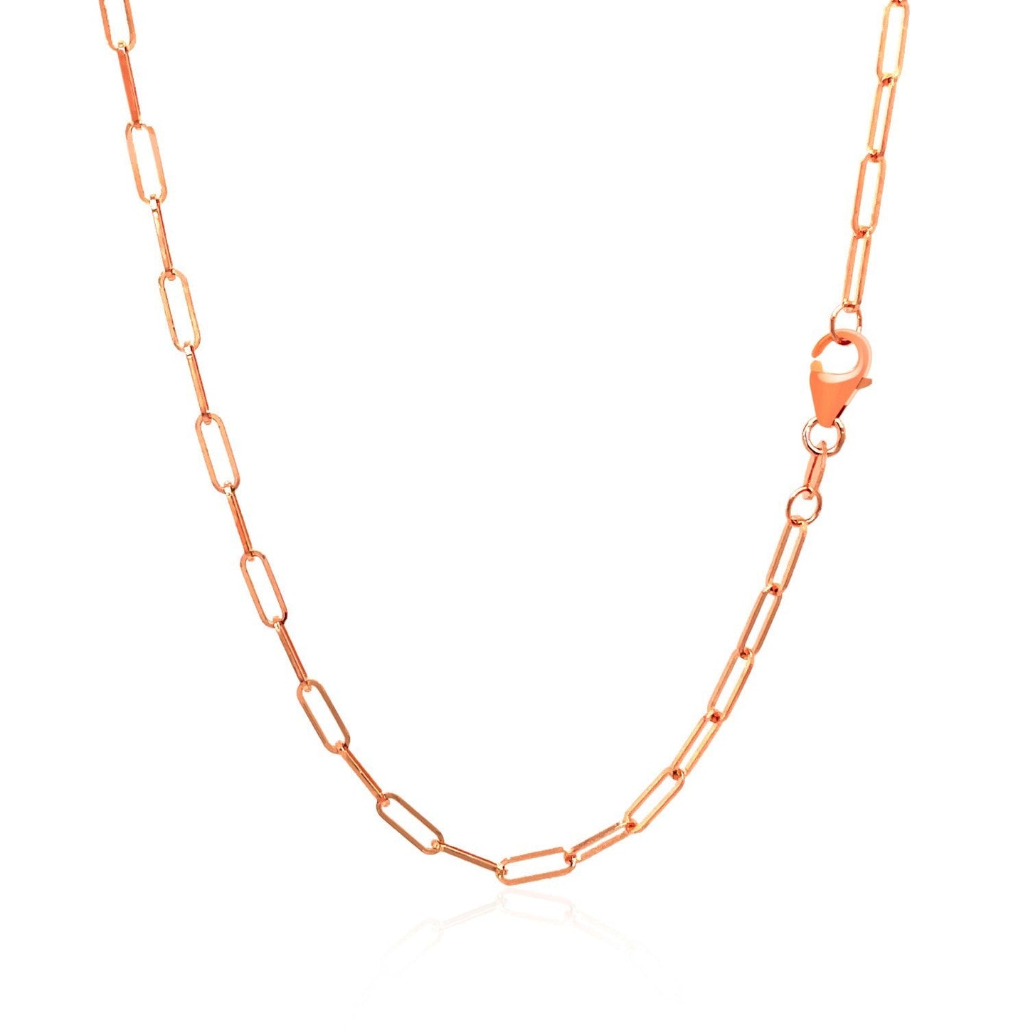 Collier en Chaîne Paperclip Délicat en Or Rose 14K