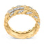 14K Yellow Gold Plated Sterling Silver Diamond Twist Leaf Ring Set