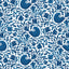Navy Isla Birds and Branches Cotton Fabric - 44"/45" Per Yard
