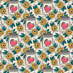 Tissu en coton Hearts in a Jar Love Ink 44"/45" par yard