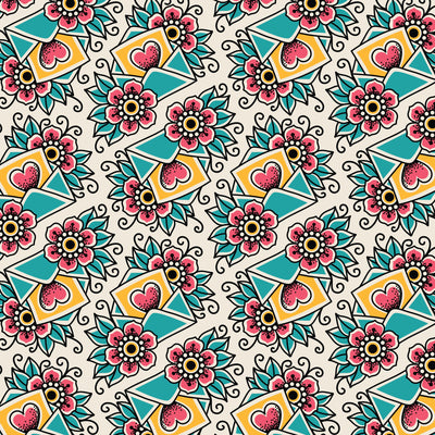 Tela de algodón Love Blooms Love Ink - 44"/45" por yarda