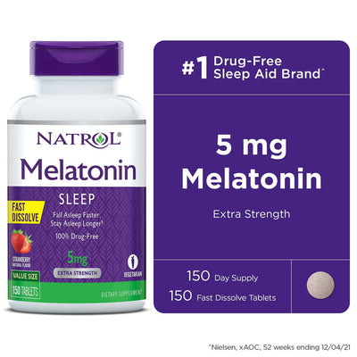 Natrol Fast Dissolve Strawberry Flavor Melatonin Tablets 5 mg