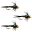 Triple Pack of Bead Head Zebra Copper John Nymphs - Size 14 Hooks - Korvel