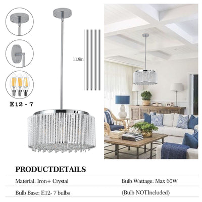 Modern Crystal Chandelier for Living-Room Round Cristal Lamp Luxury Home Decor Light Fixture - Korvel