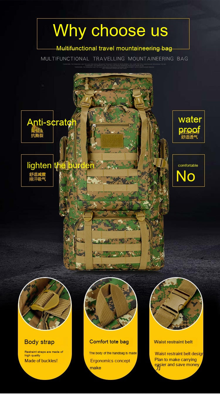 Mochila de Montañismo Camuflada para Exterior