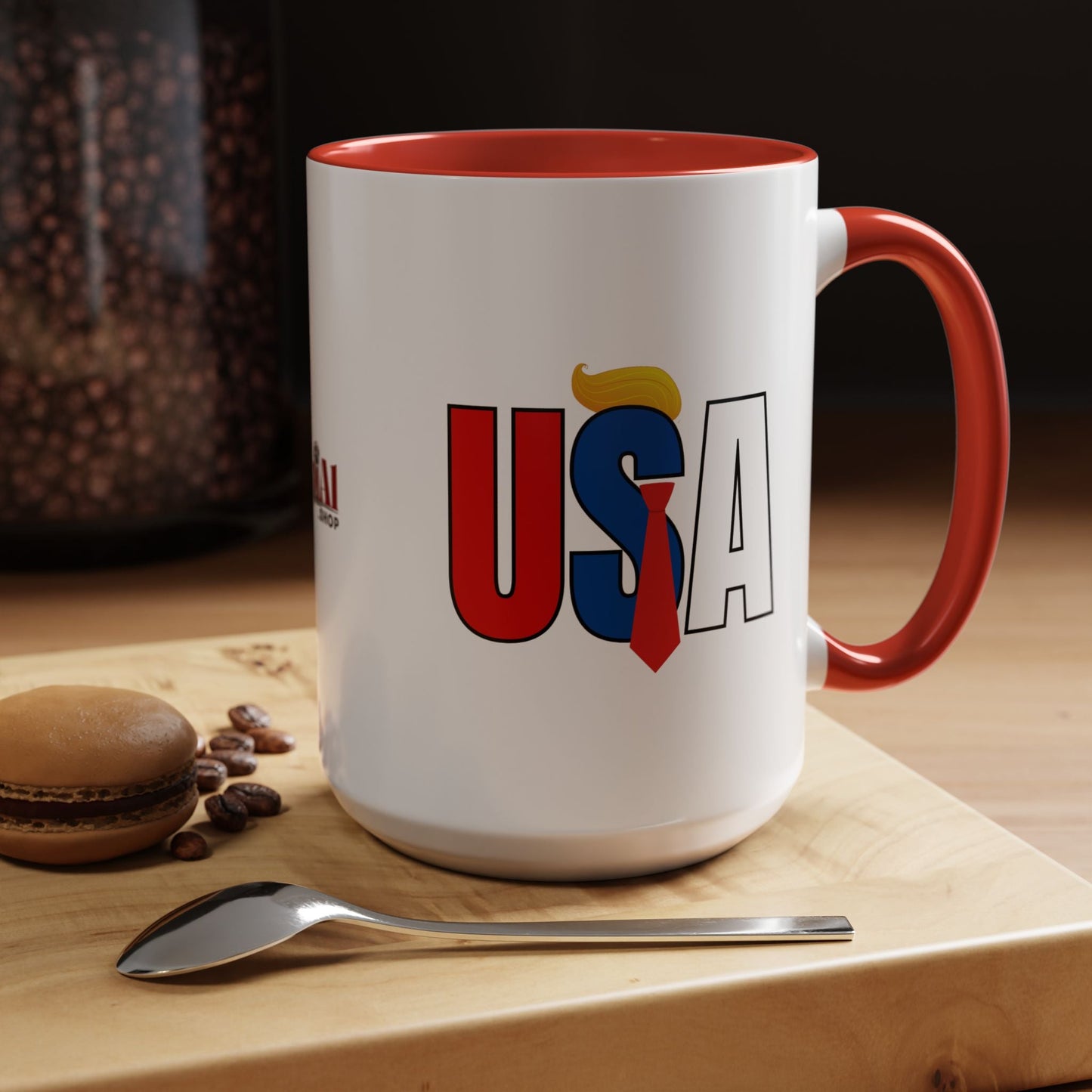Taza de café con acento vibrante de EE. UU.