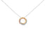 Tri Tone Sterling Silver Diamond Interlocking Circle Pendant Necklace