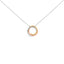 Tri Tone Sterling Silver Diamond Interlocking Circle Pendant Necklace