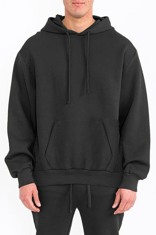 Sudadera con capucha de felpa técnica sólida para hombres