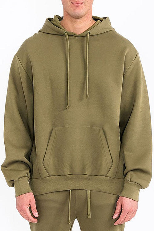 Sudadera con capucha de felpa técnica sólida para hombres