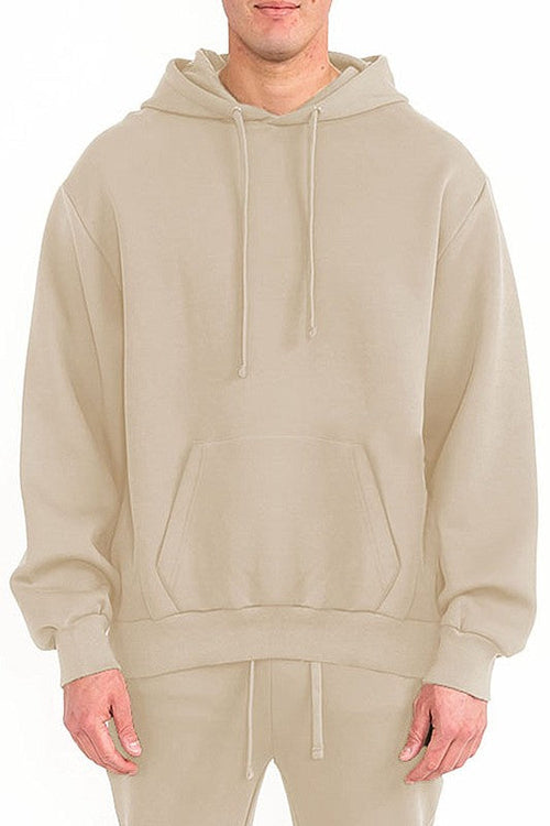 Sudadera con capucha de felpa técnica sólida para hombres
