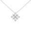 Sterling Silver Floral Cross Pendant Necklace with Diamonds