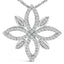 Sterling Silver Floral Cross Pendant Necklace with Diamonds