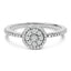 Sterling Silver 1/5 Cttw Diamond Round Motif Halo Ring
