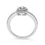 Sterling Silver 1/5 Cttw Diamond Round Motif Halo Ring