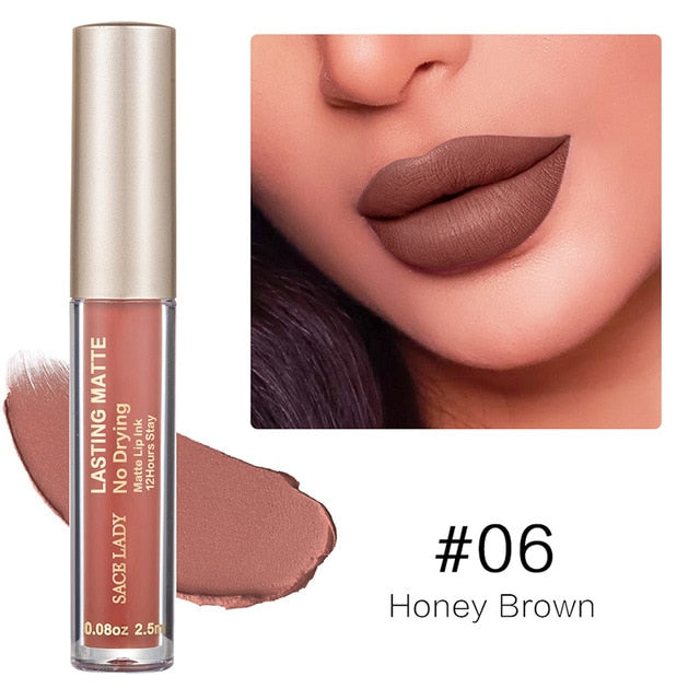 Make Up Waterproof Nude Lipstick Long Lasting Liquid Matte Lipstick Kit Lip Gloss Cosmetics Lipgloss Lip Makeup - Korvel