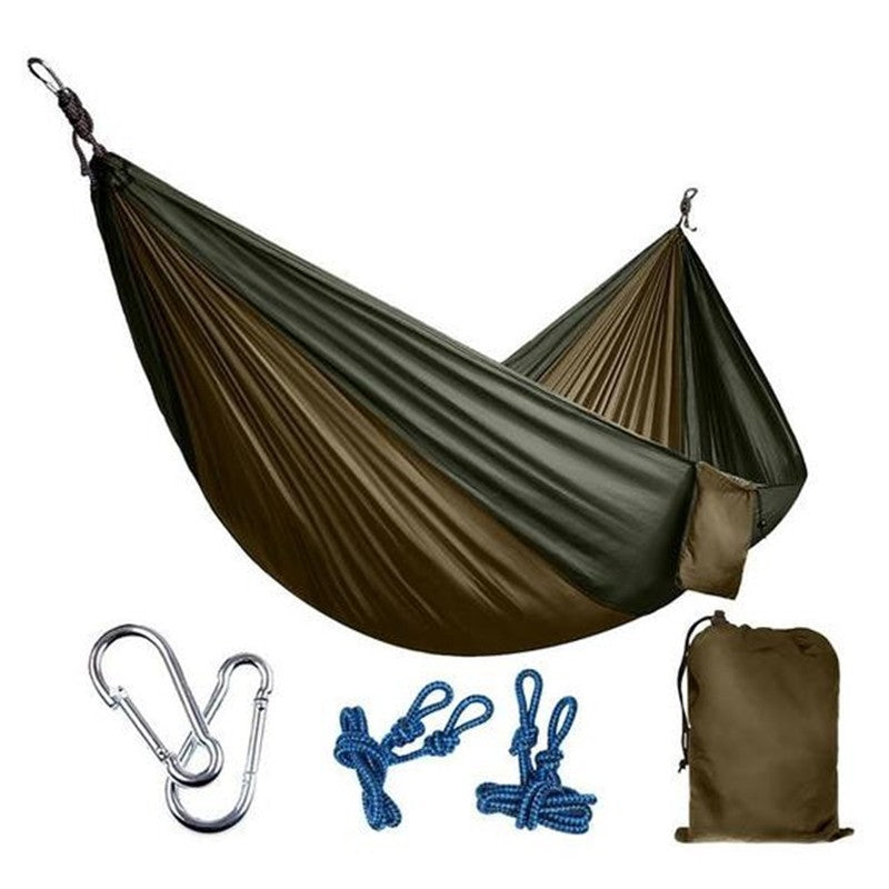 Portable Double Hammock - Durable Nylon for Outdoor Relaxation