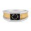 Bague en Argent Sterling Plaqué Or Jaune 14K pour Homme avec Diamant Noir