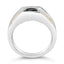 Bague en Argent Sterling Plaqué Or Jaune 14K pour Homme avec Diamant Noir