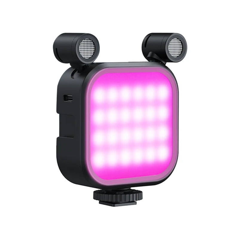 2500K-9000K Microphone LED Fill Light LED Mini Video Vlog Full-Color RGB Mic Light For Smartphone SLR Camera V03 - Korvel