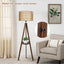 Boho Tripod Floor Lamp with Shelves - Mid Century Design