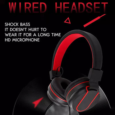 Head mounted wired earphones for e-sports, chicken eating, with microphone for phone and computer calls, universal earphones for gaming - Korvel