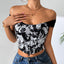 Top Corto Ultra Corto con Estampado Floral