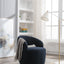 Teddy Fabric Swivel Accent Armchair - Dark Blue