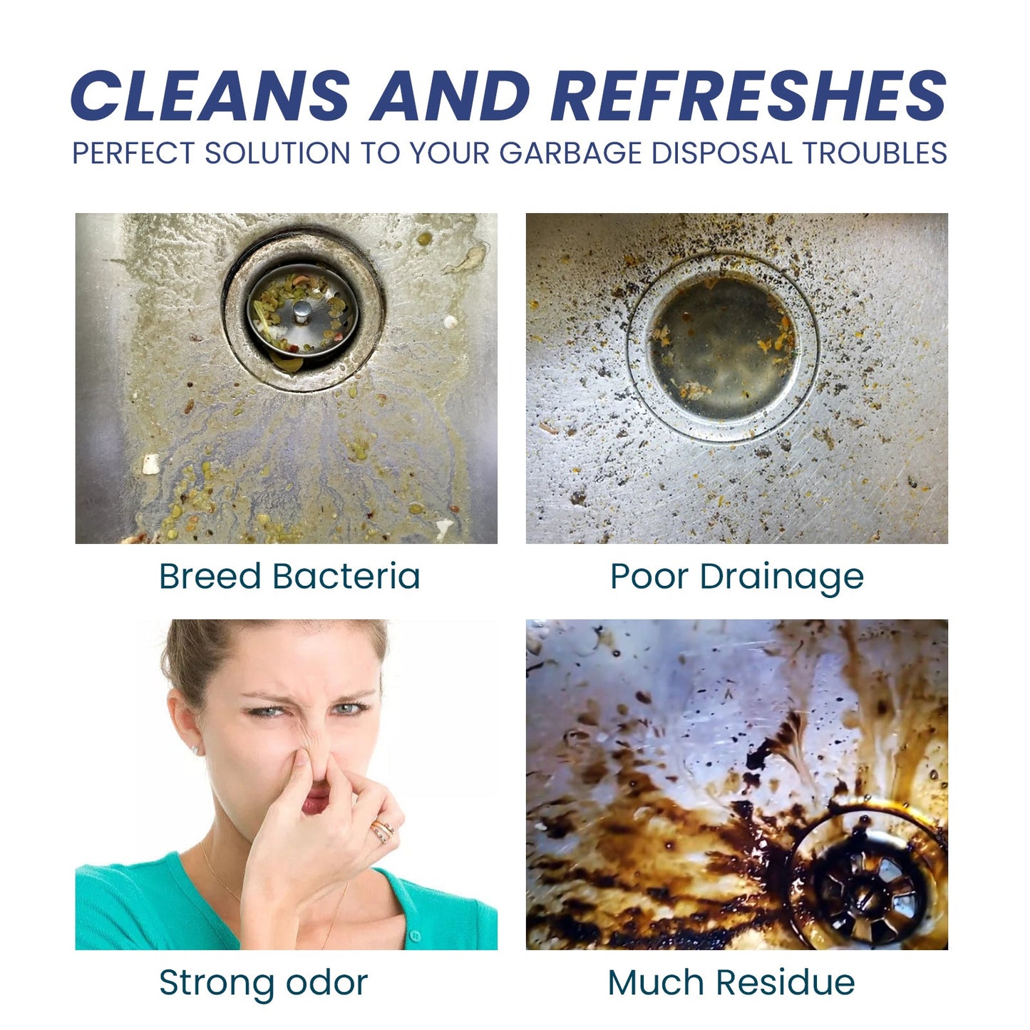 Sink Cleaning Tablets, Kitchen Sink Cleaning Stains And Oil Cleaning Pipes Cleaning Effervescent Tablets - Korvel