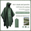 3 In 1 Outdoor Military Raincoat Hooded Sleeve Waterproof Rain Poncho Motorcycle Rain Cover Camping Hiking Travel Rainwear Tent - Korvel