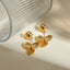 Pendientes Colgantes de Flores de Acero Inoxidable Elegantes