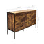 Industrial Style 6 Drawer Double Dresser in Rustic Brown