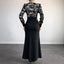 Sexy Retro Lace Splicing Long Sleeve V-neck Dress for Evening and Date - Korvel