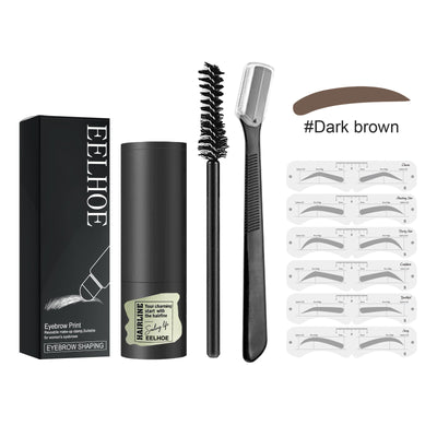 Eyebrow Print Set, Waterproof Stereoplastic Eyebrow Styling Quick Eyebrow Card Makeup Natural Hairline Powder - Korvel